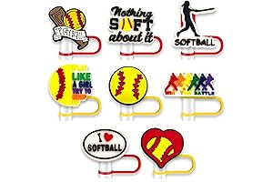 8Pcs Softball Straw Cover