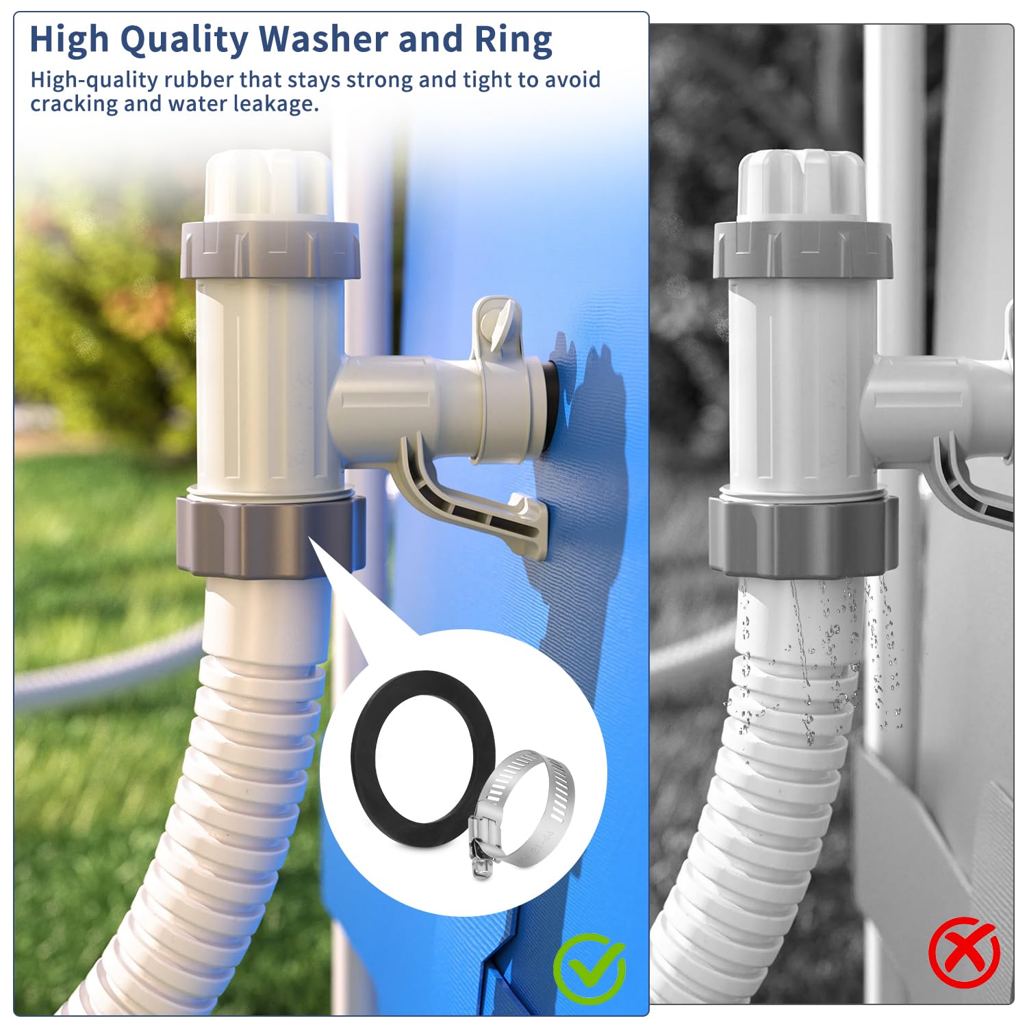 Adapter węża basenowego 4PCS, adapter do basenu Intex, zestaw adaptera węża basenowego, adapter węża do pompy, złącze do węża basenowego Ø 32 i 38 mm, adapter węża basenowego