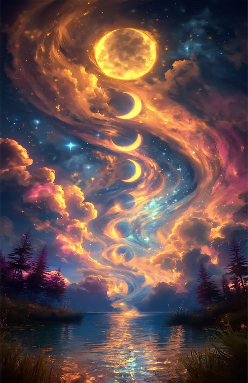 Puzzle 3000 Pezzi per Adulti 122x81 cm, Paesaggio Chiaro Luna, Rompicapo Artistico per Famiglia e Relax, Quadro Decorativo da Parete, Idea Regalo Originale