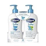 Cetaphil Baby Wash & Shampoo Plus Body Lotion, Healthy Skin Essentials, Head to Toe Hydration for up to 24 Hours, for Delicate, Sensitive Skin, 2-Pack,White NEW Head to Toe Kit