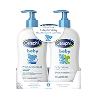 Vista 1 de Cetaphil Baby Wash & Shampoo Plus Loción corporal, esenciales para la piel saludable, hidratación de la cabeza a los pies hasta 24 horas, para piel