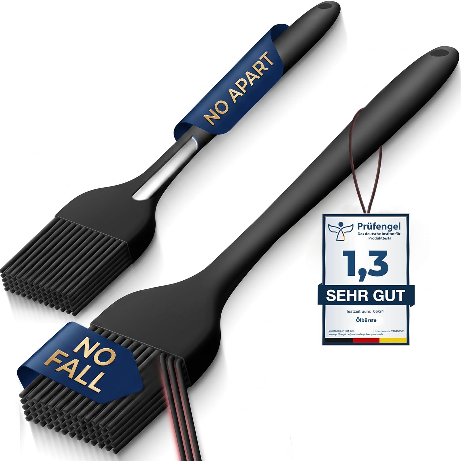 LINKWAY Set di 2 pennelli da cucina in silicone, senza BPA e resistenti al calore, per cuocere, grigliare e marinare (grandi e piccoli)