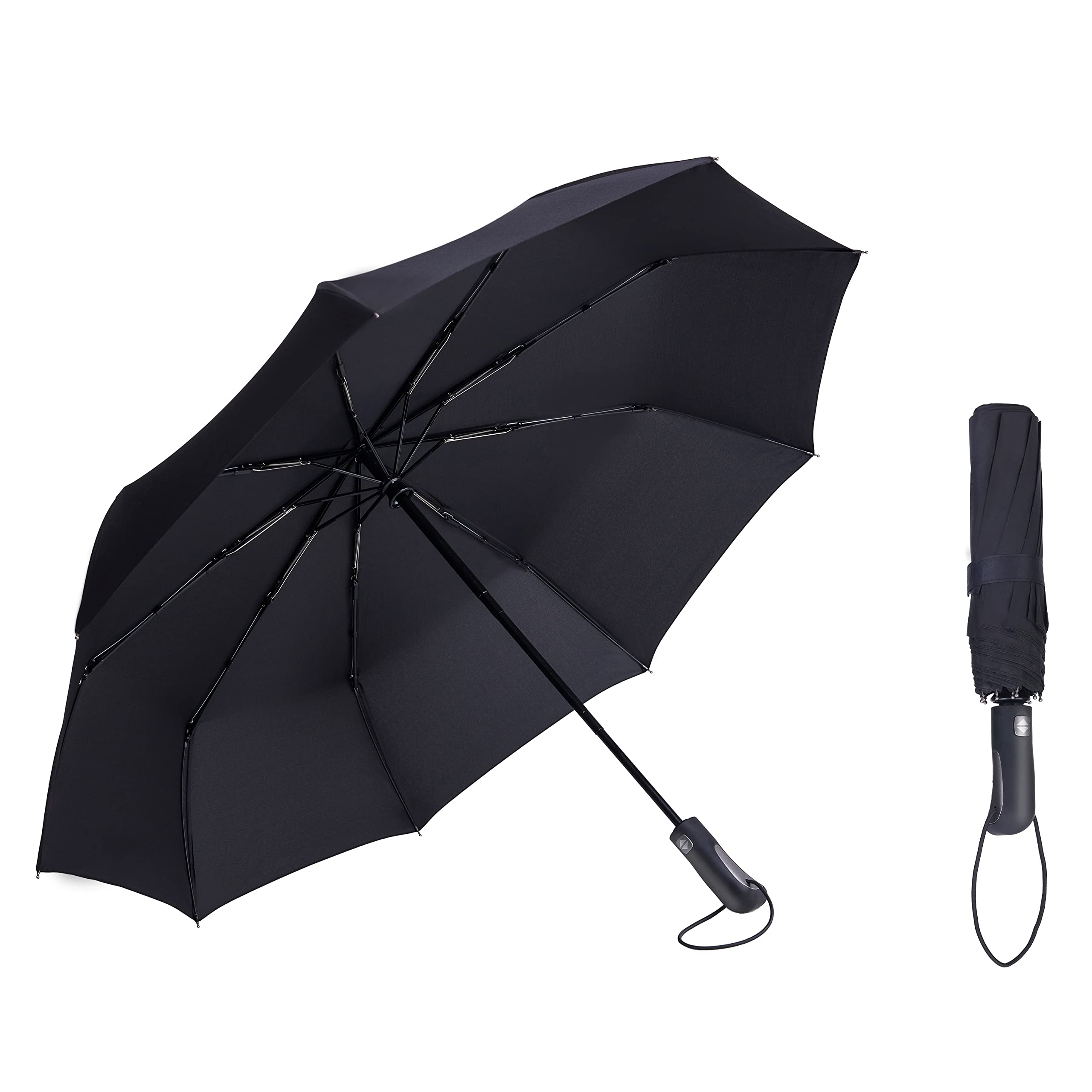 Compact Travel Folding Umbrella,Durable Rain Windproof Portable Umbrella with Strong Ribs Reinforced Canopy Ergonomic Handle Auto Open/Close -Man & Woman umbrella