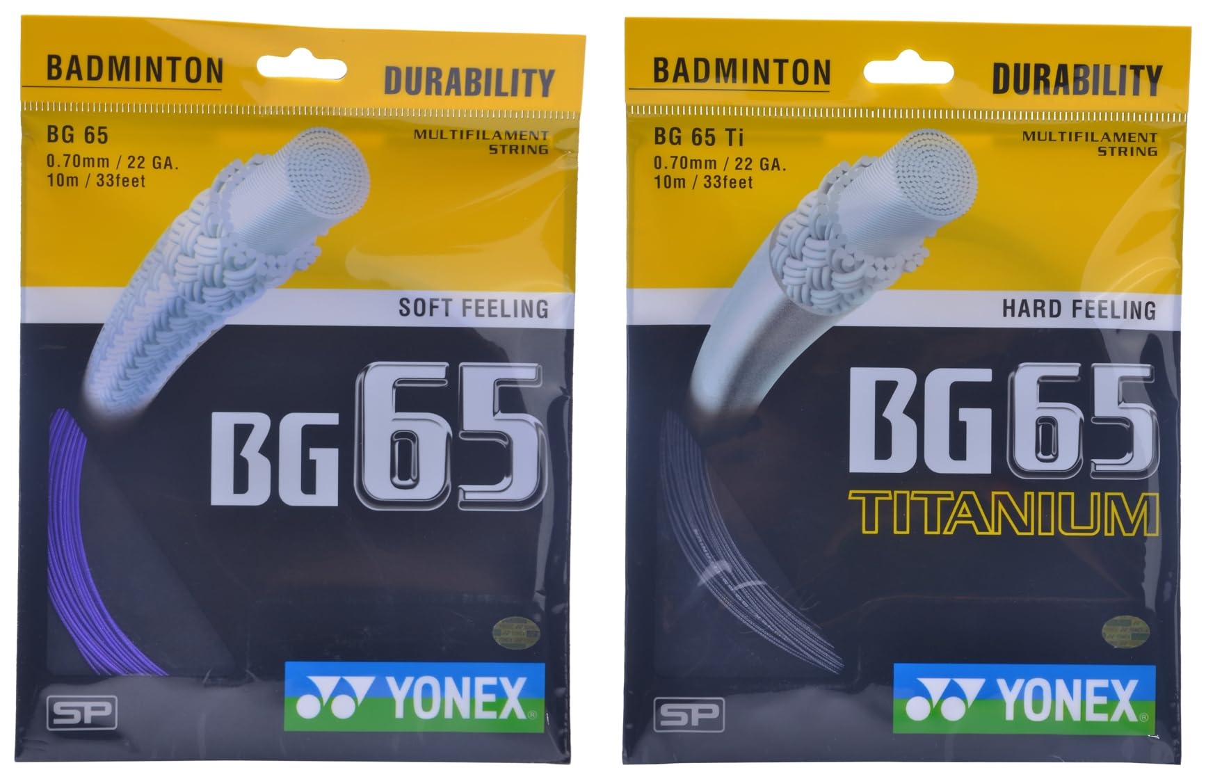 Yonex BG 65 Titanium Badminton Strings, 0.70mm (Black) & YONEX BG 65 Badminton Strings (Violet, 0.70mm) (B0C99JN2V3) Amazon Price History, Amazon Price Tracker