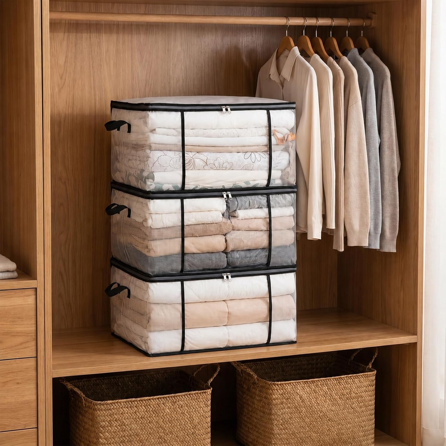 6 Pack Clear Large Storage Bag 80L Extra Large Heavy Duty Moving Bags