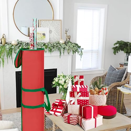Miniatura 6 de ProPik Bolsa de almacenamiento de papel de regalo, organizador de papel de regalo, paquete de 2 unidades para almacenar hasta 48 rollos de 40