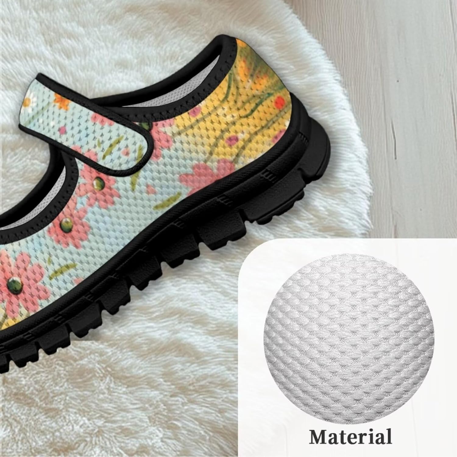 Ladybug Series Girls Mary Jane Shoes Anti-Slip Dress Shoes Kids Soft Sole School Running Shoes for Walking,Traveling,Hiking