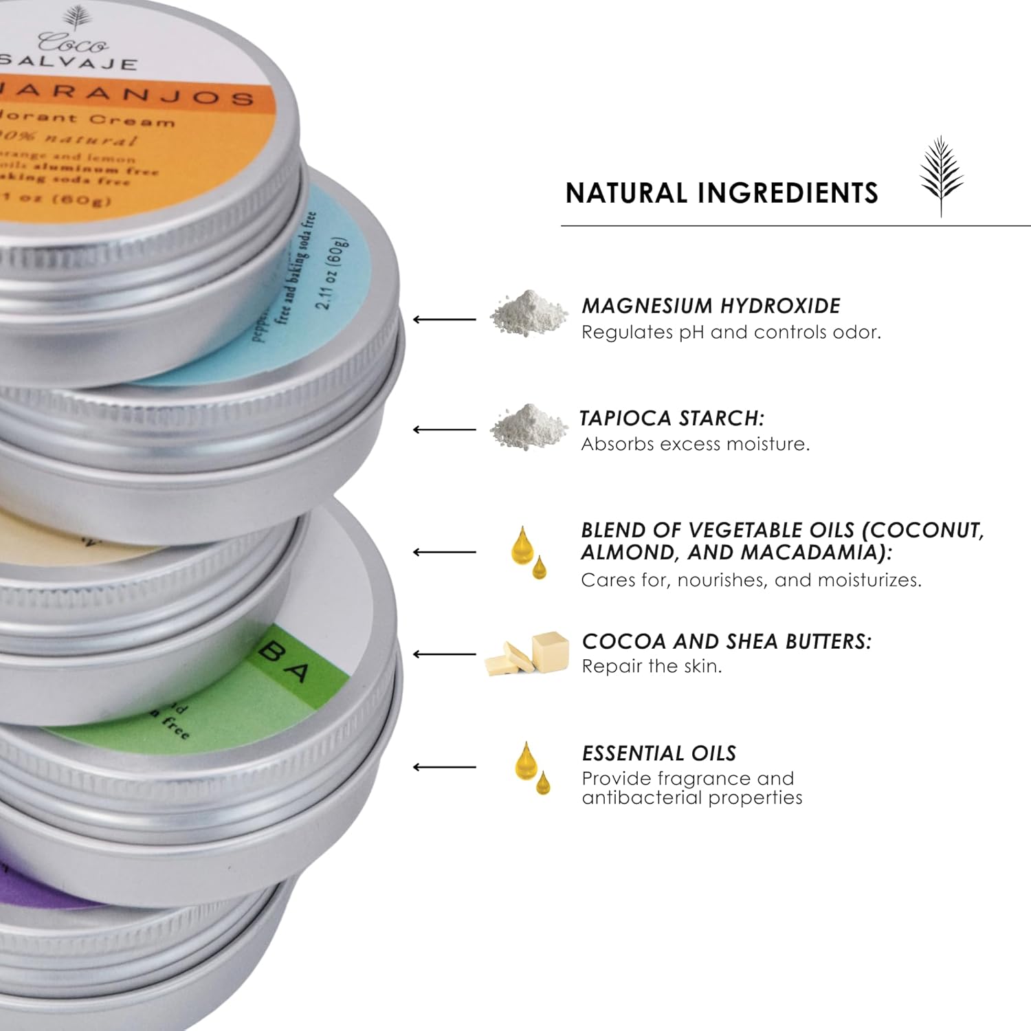 Natural Deodorant for Women & Men | Aluminum Free Deodorant with Magnesium | Non toxic, Vegan, Hypoallergenic and Pregnancy Safe | Organic Ingredients | 2.11oz (GALERAZAMBA (Lemongrass)) - Image 4