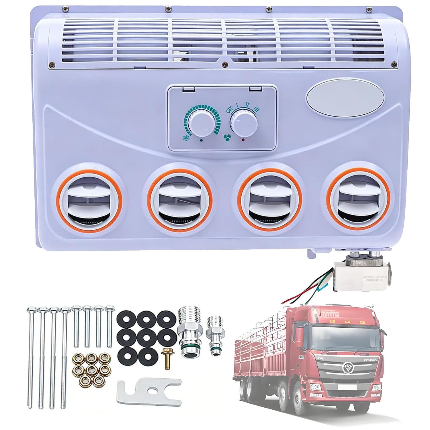 UORDBY 12V/24V DC Electric Air Conditioner, Car Electric RV Rooftop Air Conditioner, Mini Air Conditioner for Car, Electric Parking Air Conditioner, for Caravan, Truck, Motorhome Etc 24V