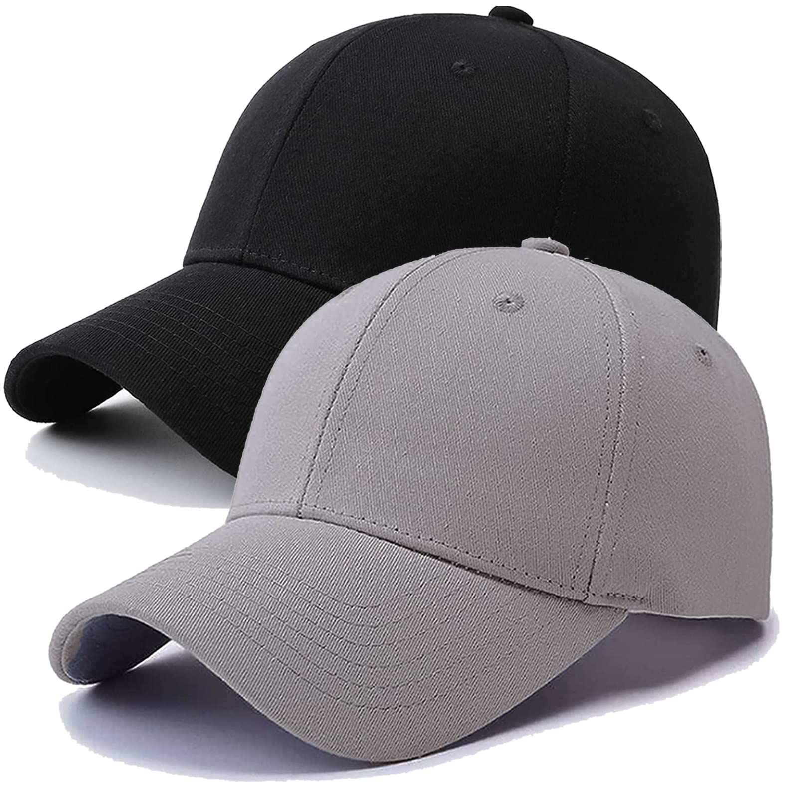 2 Pack Baseball Cap Men Women Cotton Dad Hat Classic Adjustable Plain Golf Hat Low Profile Unisex