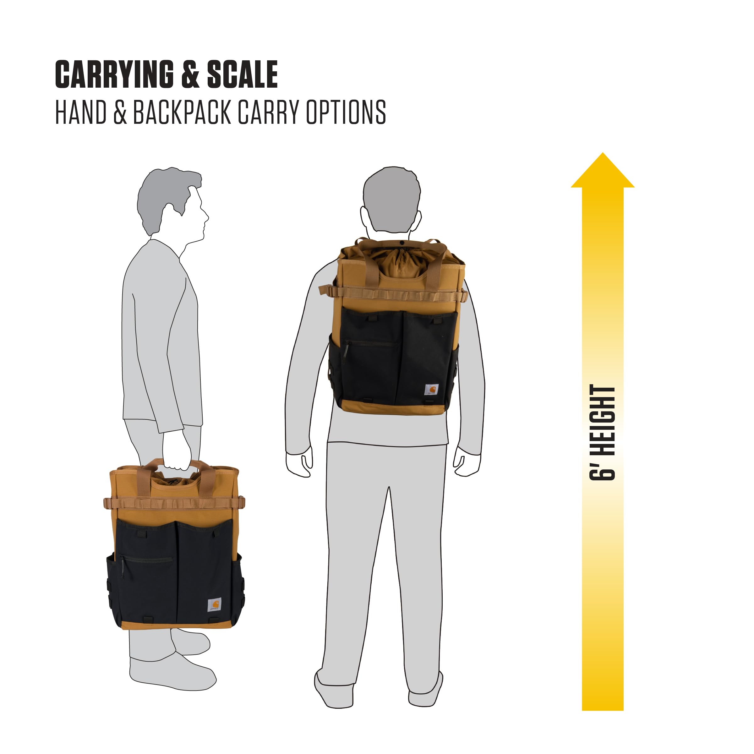 Carhartt Nylon Duck 28L Cinch-Top Backpack Tote Blind Fatigue Camo thumbnail 7