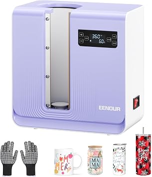 EENOUR Auto Tumbler Heat Press Machine, Automatic Rotating Tumbler Press, Pressure Setting Mug Press for Seamless Print, Even Heating Cup Press, for 11-32oz Sublimation Tumblers, Mugs, Glasses