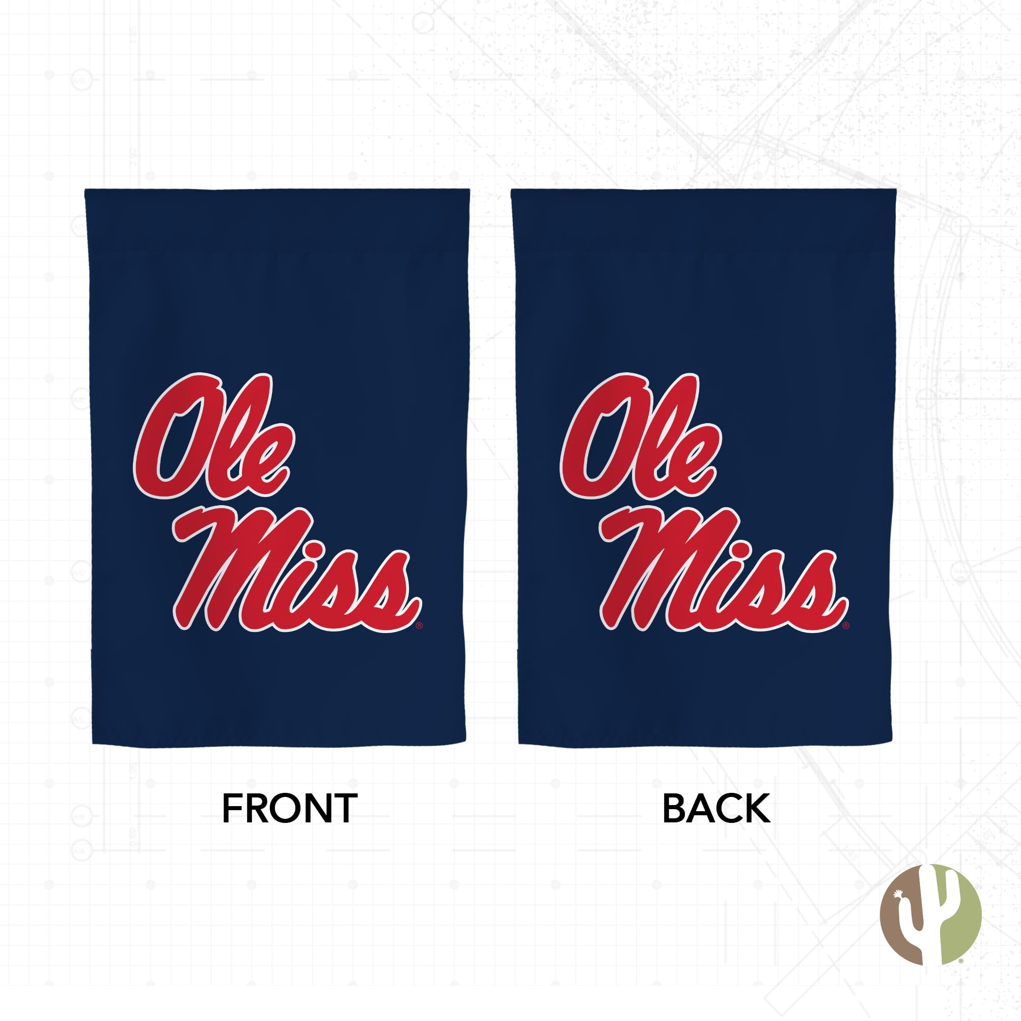 University Of Mississippi Gartenflagge – Doppelseitig, 100 % Polyester, Offiziell Lizenziert