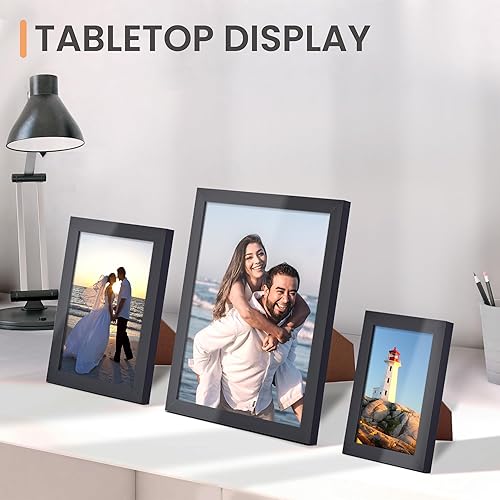 Miniatura 5 de upsimples Paquete de 10 marcos de fotos de collage de decoración de pared con vidrio, juego de marcos de pared de galería para montaje en pared o