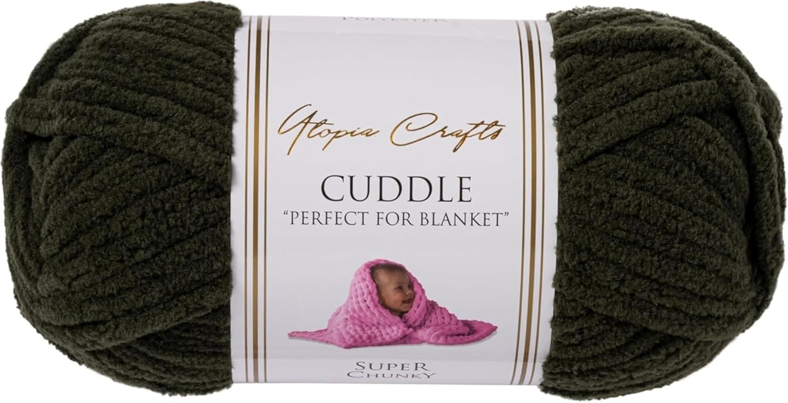 Utopia Crafts Cuddle Super Chunky Chenille Soft Yarn 100g (Onyx)