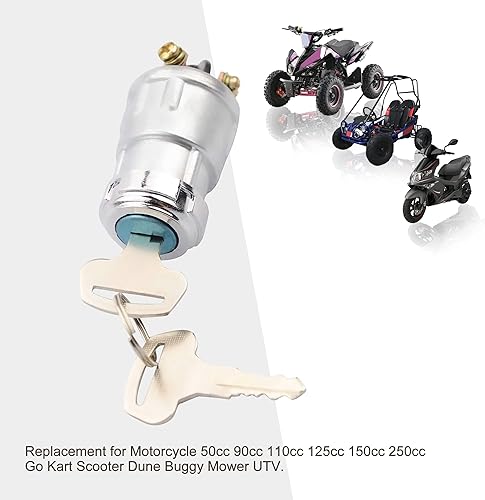 Miniatura 5 de GOOFIT Juego de llaves de encendido de 3 cables de repuesto para motocicleta de 50 cc, 90 cc, 110 cc, 125 cc, 150 cc, 250 cc, Go Kart, scooter,