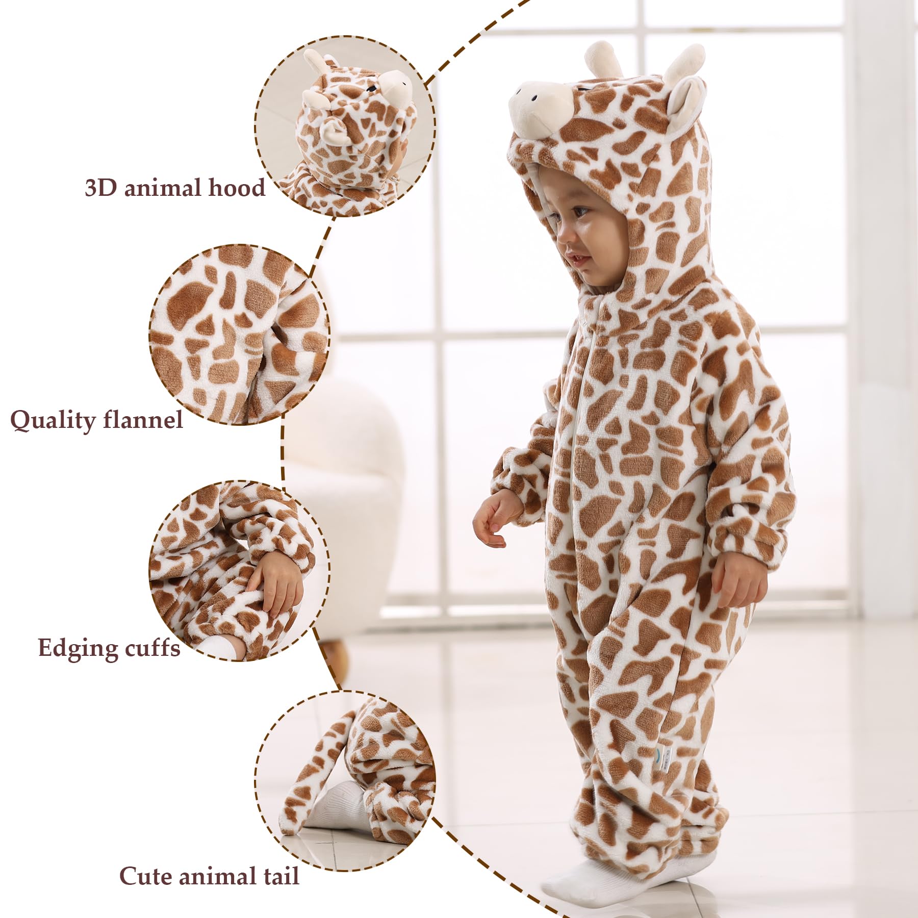 TONWHAR Kid's And Toddler's Animal Halloween Costume Outfit Baby One-Piece Rompers Onesie — view 2
