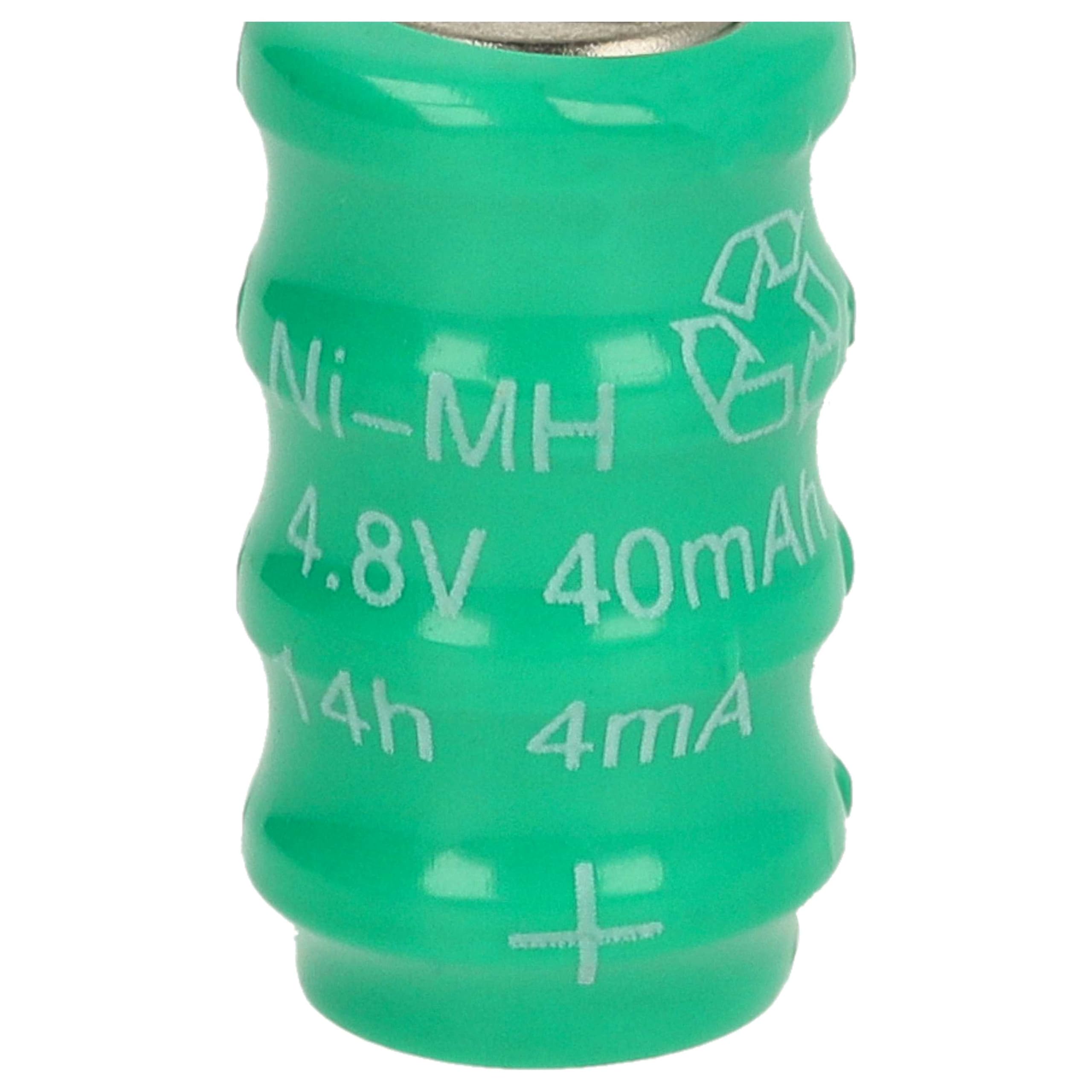 5x NiMH Batteria Di Ricambio A 1 Pulsante Tipo 1/V40H 40mAh 1,2V Con 2 Pin - Foto 4