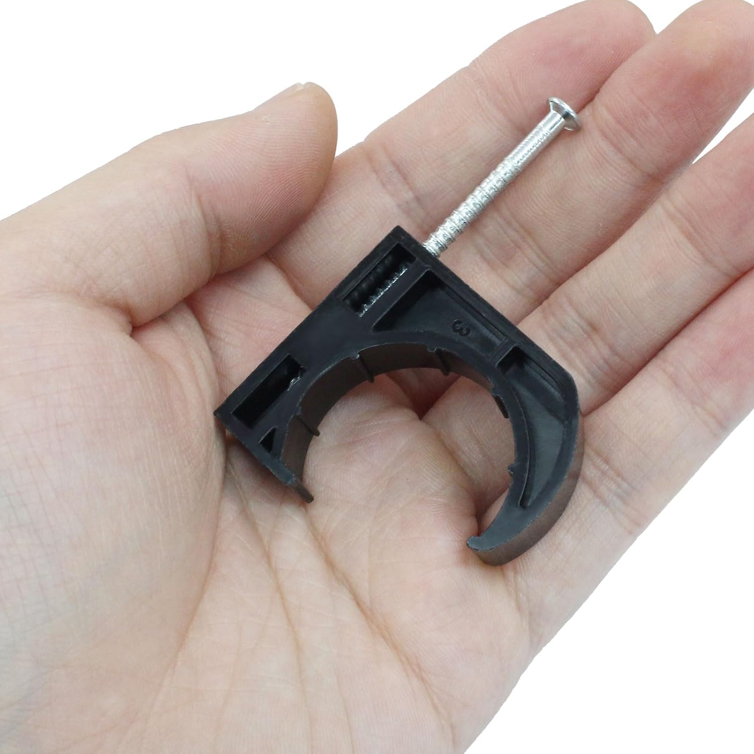 50 PCS 1" Half Clamp Fixture Black J-Hook with Nail J Clamps For 1" PEX Tubing/Pipe Support