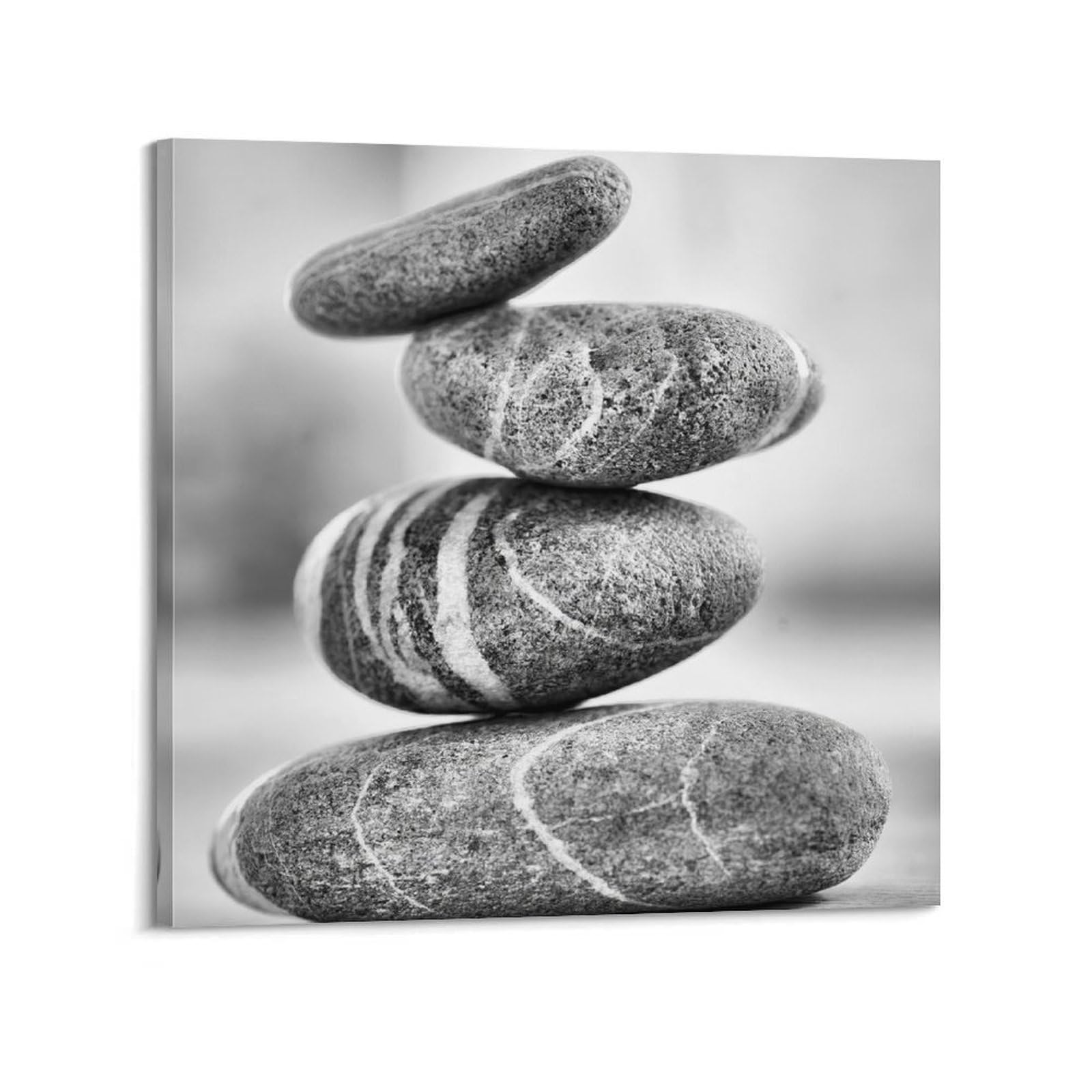 CPGLJD Zen Stones Poster Yoga Meditation Wobbling Stone Pyramid Poster Decorative Painting Canvas Wall Posters And Art Picture Print Modern Family Bedroom Decor Posters 16x16inch(40x40cm)