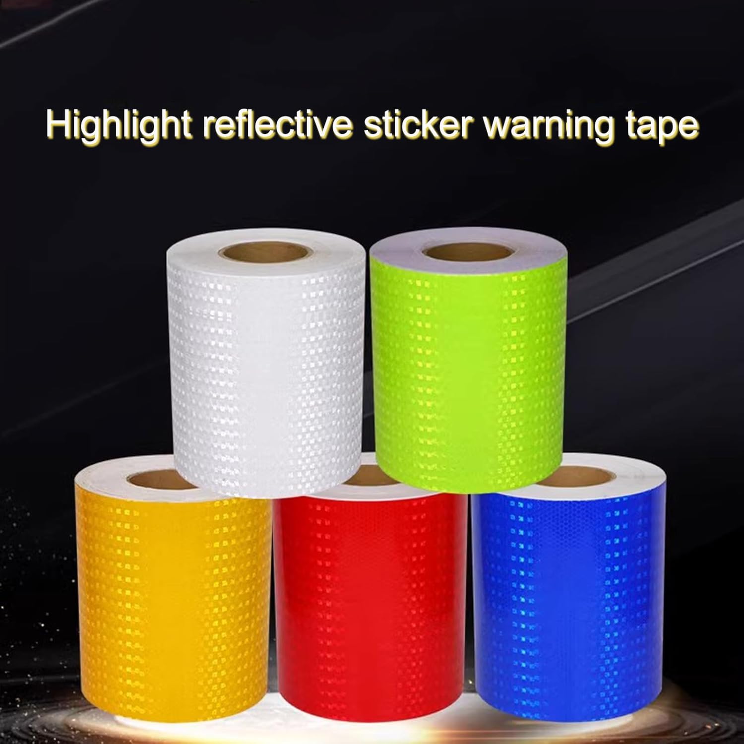 Caution Tape, Reflective Conspicuity Night Safety Sticker for Vehicles Bikes Clothes Helmets Mailboxes 20Cm Wide,(Orange Yellow,10m)