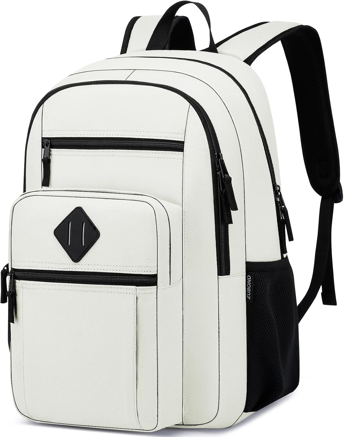 ZUBOND Unisex Black Backpack for School, Lightweight Boys Girls Backpack Fits 17.3 Inch Notebook, Water Bottle Pocket - Ideal for Teens, College Students, Adults
