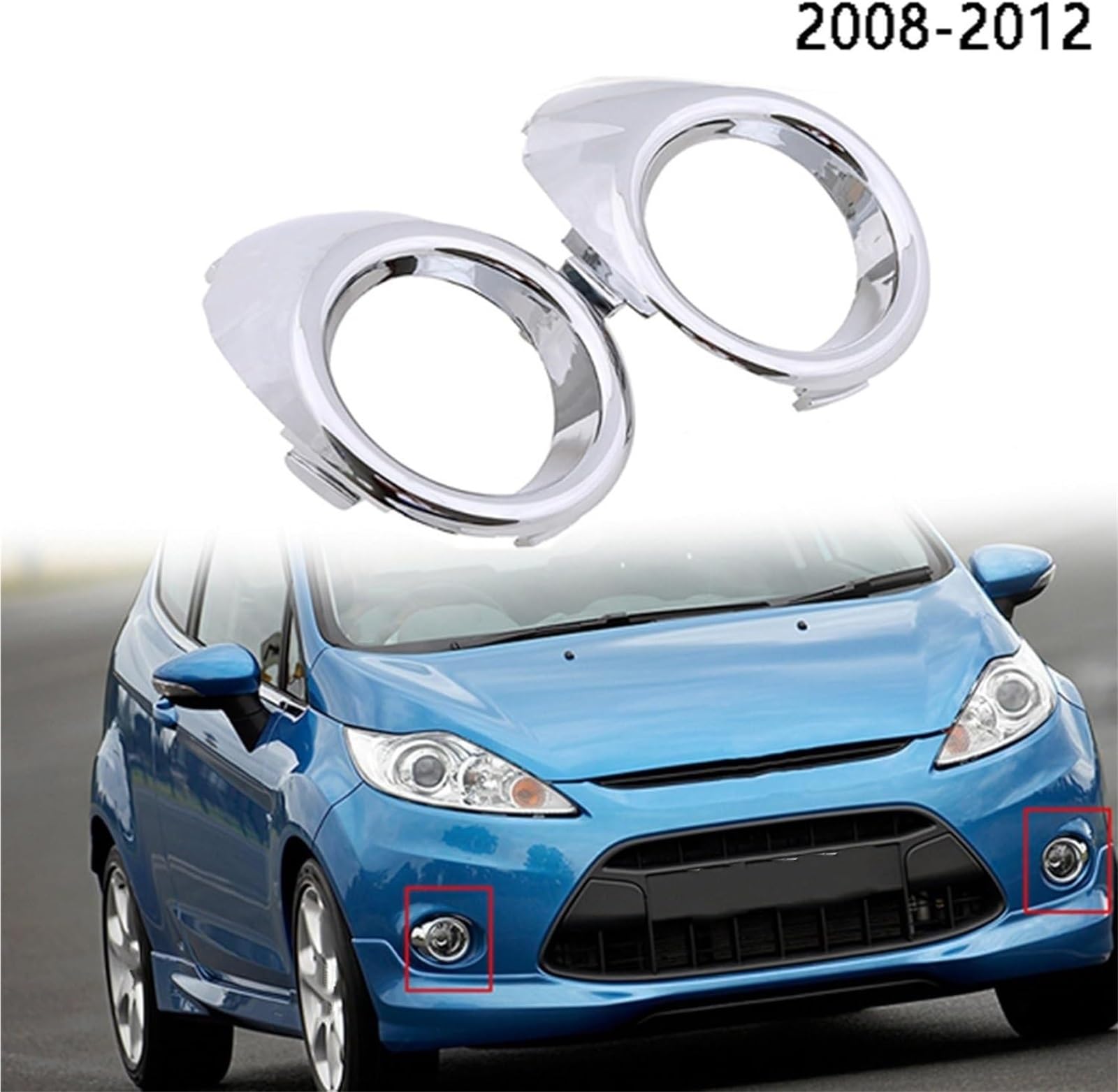 Per Ford Per Fiesta 2008-2012 Copertura fendinebbia Griglie Racing Paraurti anteriore Fendinebbia