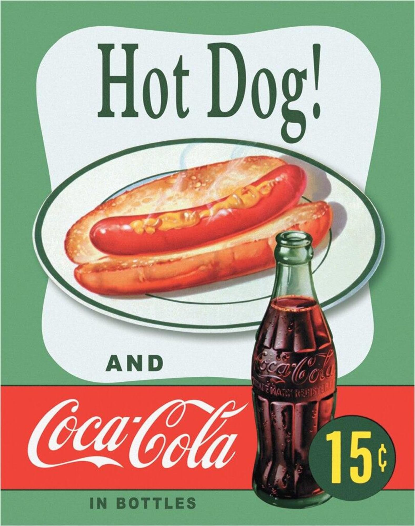 Amazon.com: Desperate Enterprises Coca-Cola Hot Dog Tin Sign