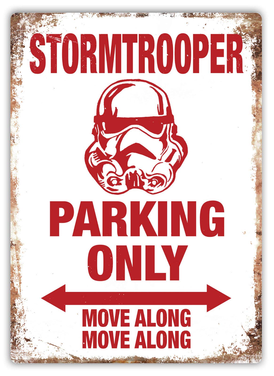 Inga Tinsign1056 Stormtrooper Parking Only Metal Wall Sign Plaque Art Star Vader Wars Metal Sign Funny Tin Sign 8X12 Inch
