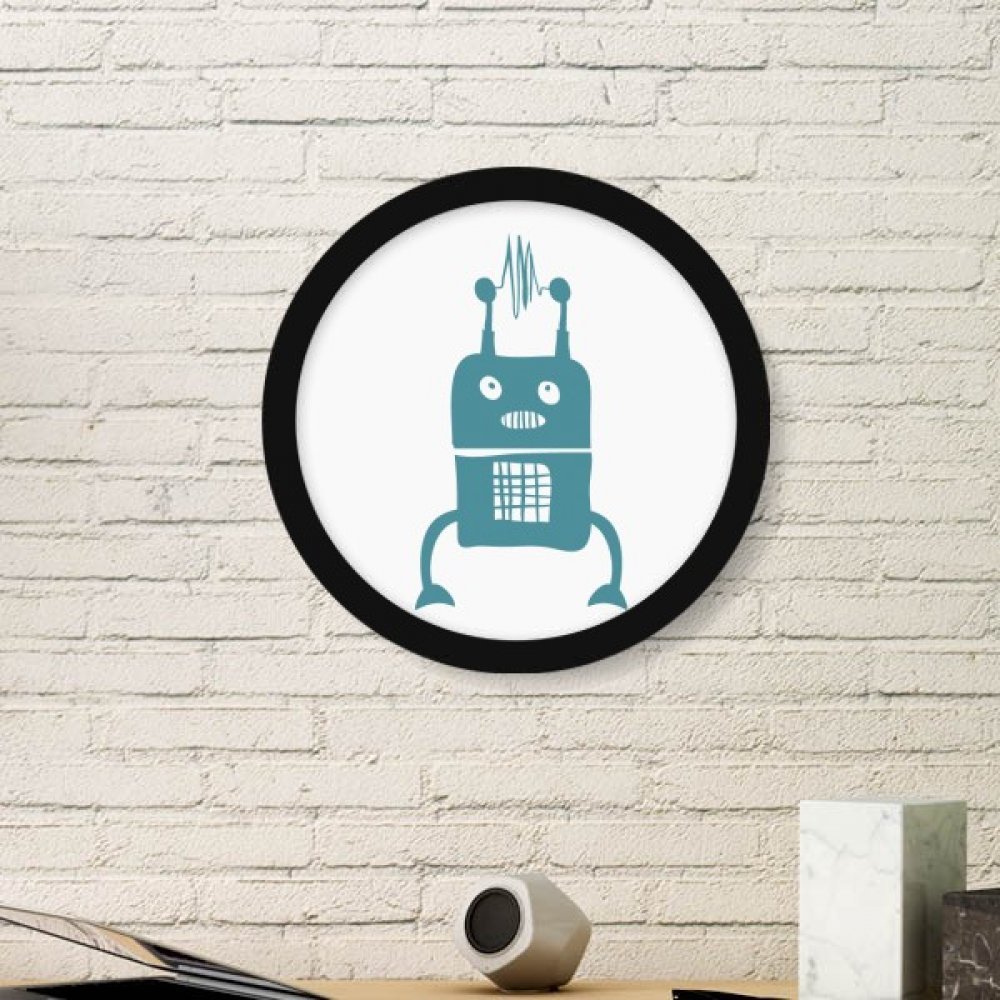 Cadre avec reproductions d'image round univers et robot alien DIYthinker noir large