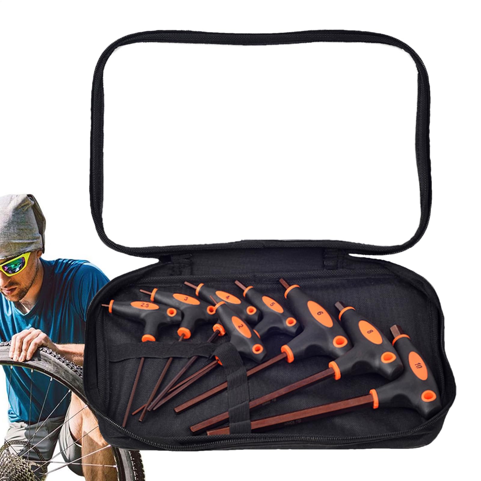 T Allen Wrench Set | 8-piece Double-ended T Handle Allen Wrench | Long Arm Hex Key Set,for Home Furniture Bike Automotive Garage Mechanical Outdoor