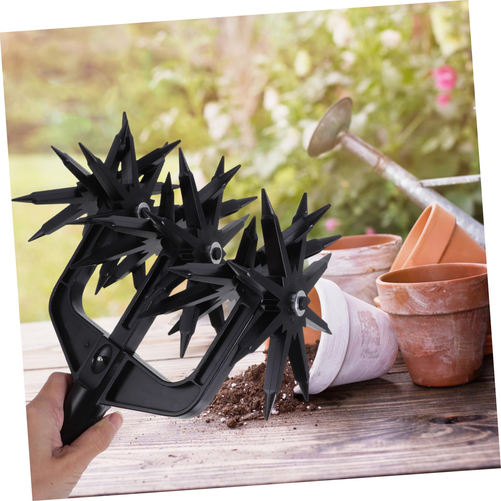 Coltivatore Manuale in Plastica per Terreno da Giardino Attrezzo Rotativo Scarificatore Aeratore Risemina per Famiglie E Giardinaggio