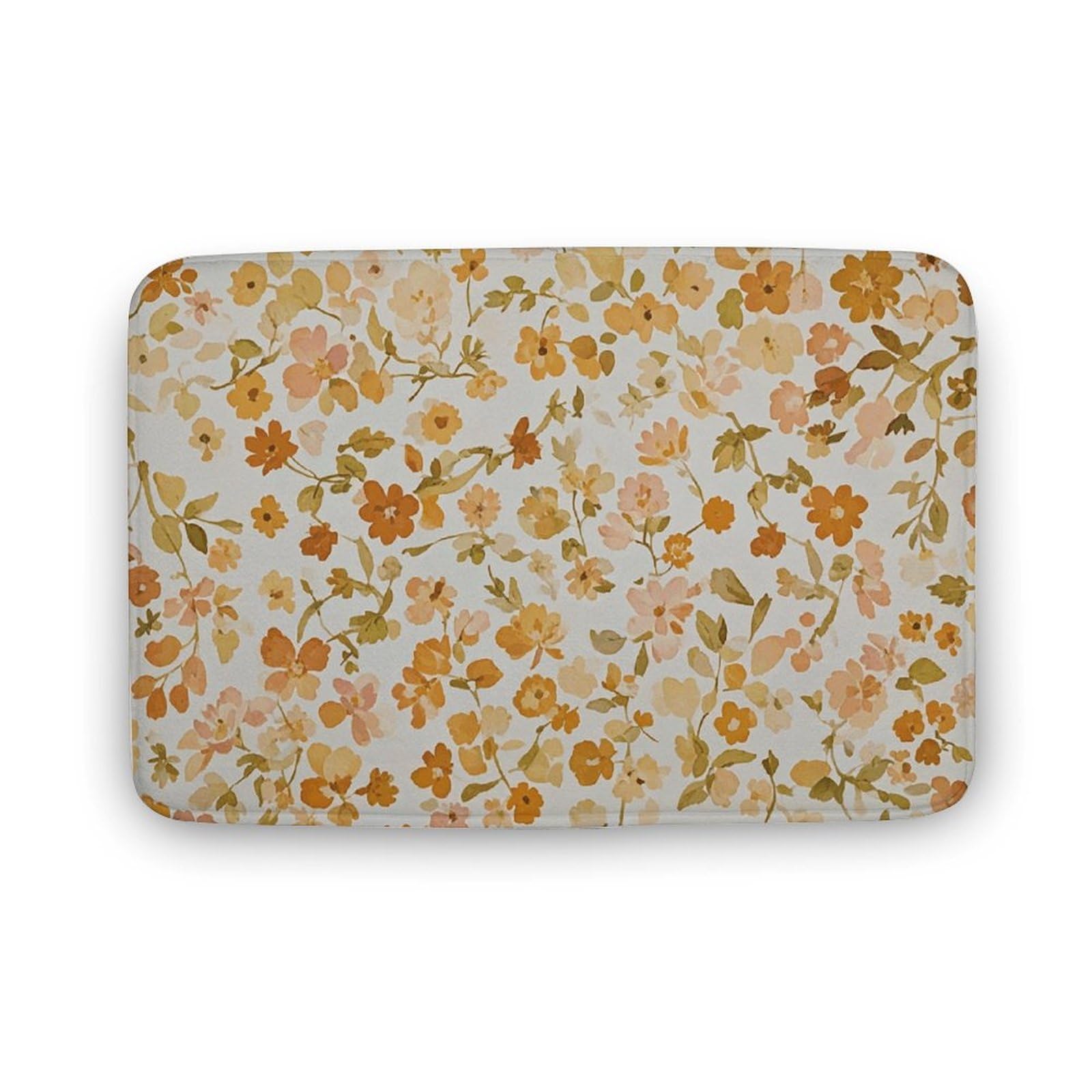 Tapis de bain velours corail crème écrasé 80 x 50 cm antidérapant