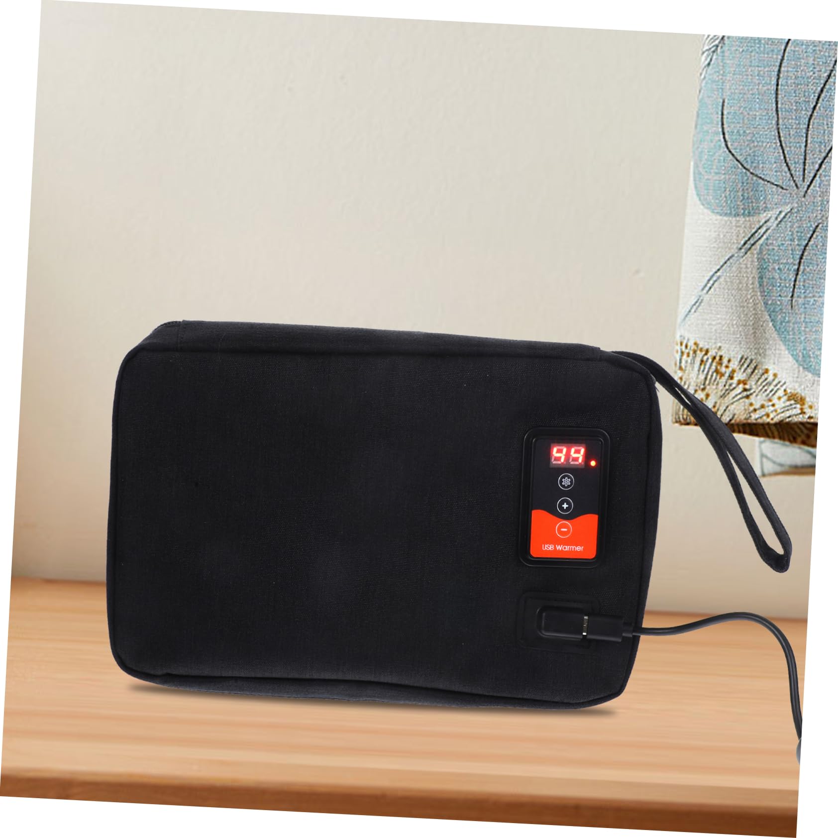 Gatuida Feuchttuchwärmer USB Tragbar mit Temperaturregelung Neopren und Polyester Schwarz für 20-80 Feuchttücher mit Integriertem Temperatursensor für Babys Drinnen und Draußen