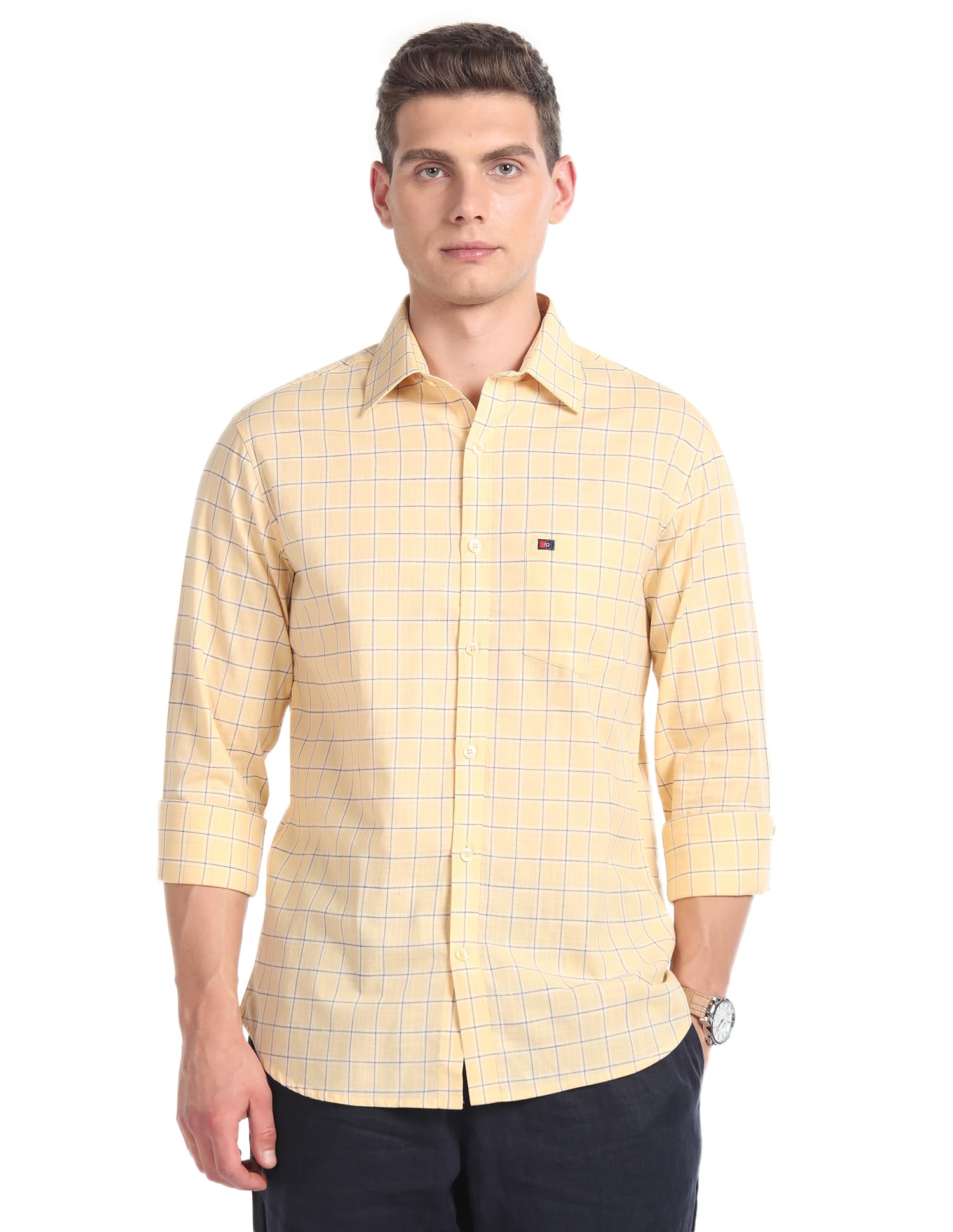 AD by Arvind Tartan Check Cotton Summer Shirt-picture-46