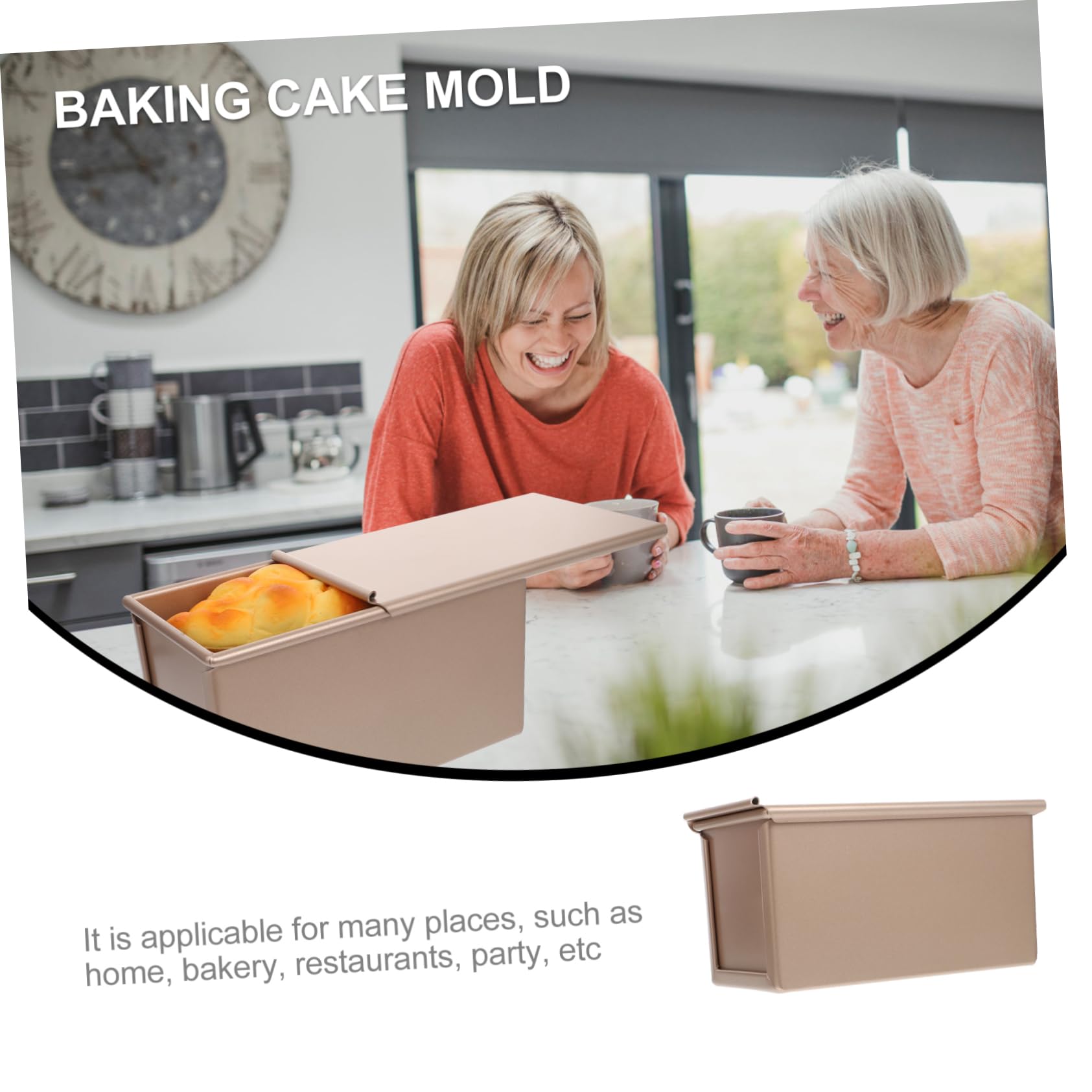 LIFKOME Antihaft Toastbrotform mit Deckel aus Aluminiumlegierung Leicht zu Lösen Hitzebeständig für Bäckerei und Party