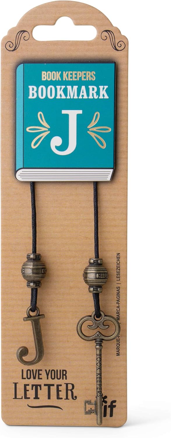 IF Book Keepers Personalised Bookmark - Letter J,Brown