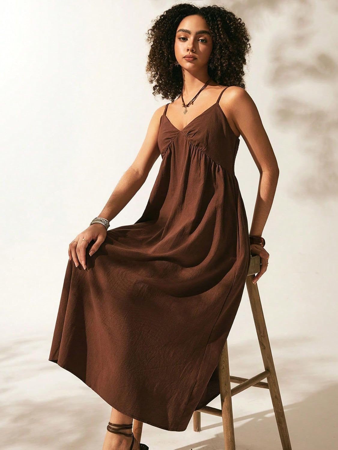 SKAYS Women's Maxi Long Dress Summer Spaghetti Strap Flowy Sleeveless A-Line Beach Vacation Dress with Pockets - Image 5