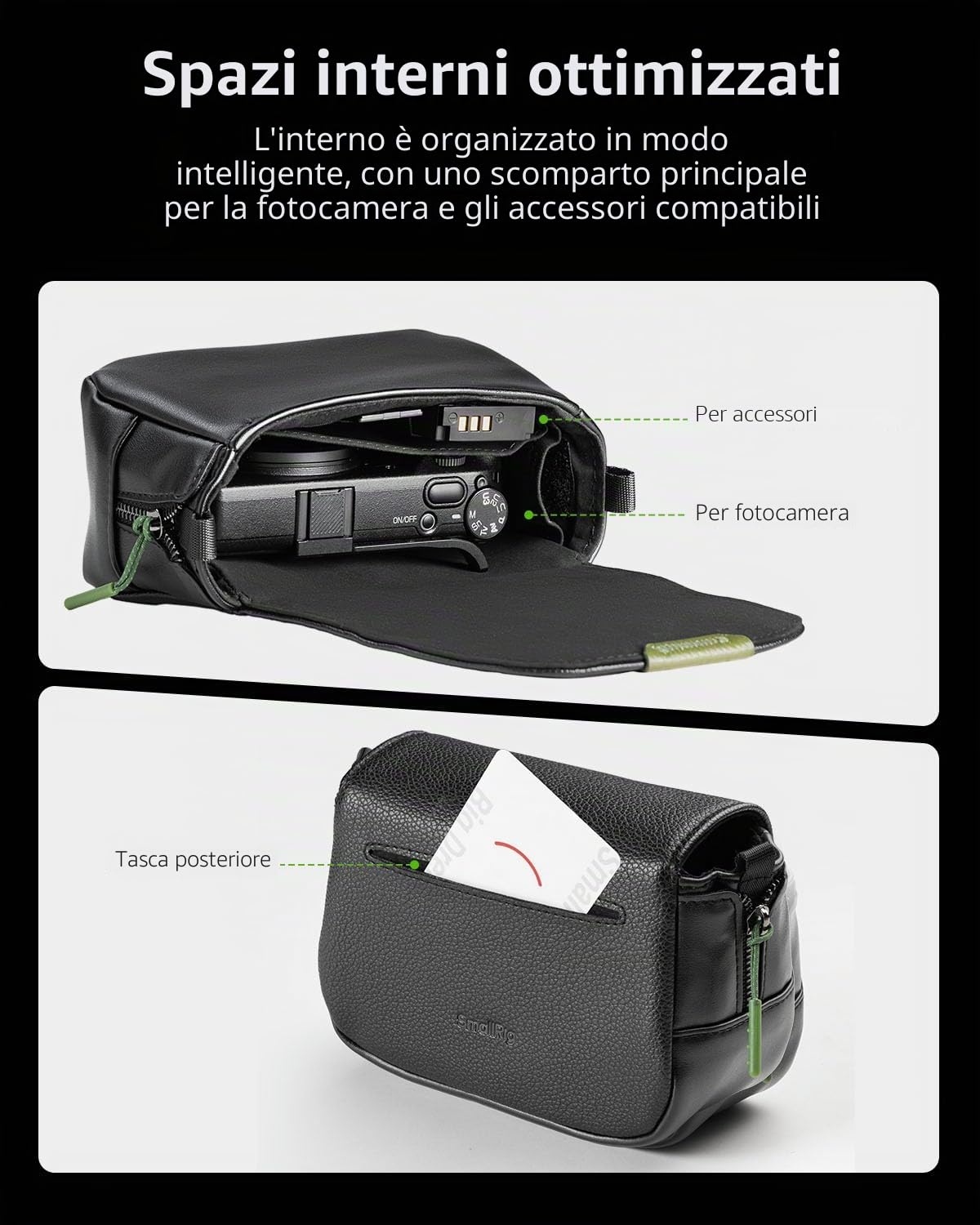 SMALLRIG Custodia per fotocamera digitale con supporto da spalla, custodia protettiva a tracolla | per Ricoh GRIII /GRIIIX/GRIII HDF/GRIIIX HDF/GRIV, per Sony ZV-1F/ZV-1, per DJI Action 4/5/6, per Insta360 Ace Pro/Ace Pro2