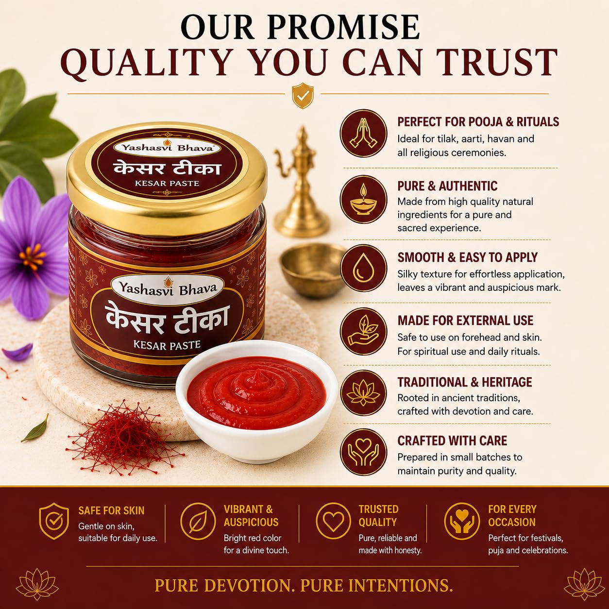 Kesar Tilak Paste & Red Thread - Spiritual Use -4 Kesar Tilak Paste & Red Thread - Spiritual Use -4