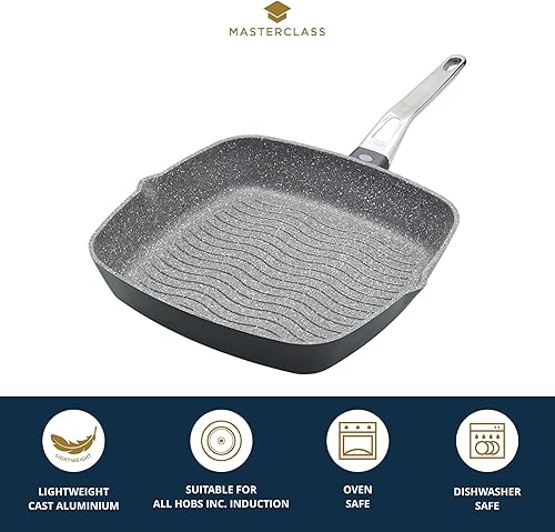 Miniatura 3 de MasterClass - Sartén antiadherente de aluminio fundido para inducción, 28 cm (11"), color gris