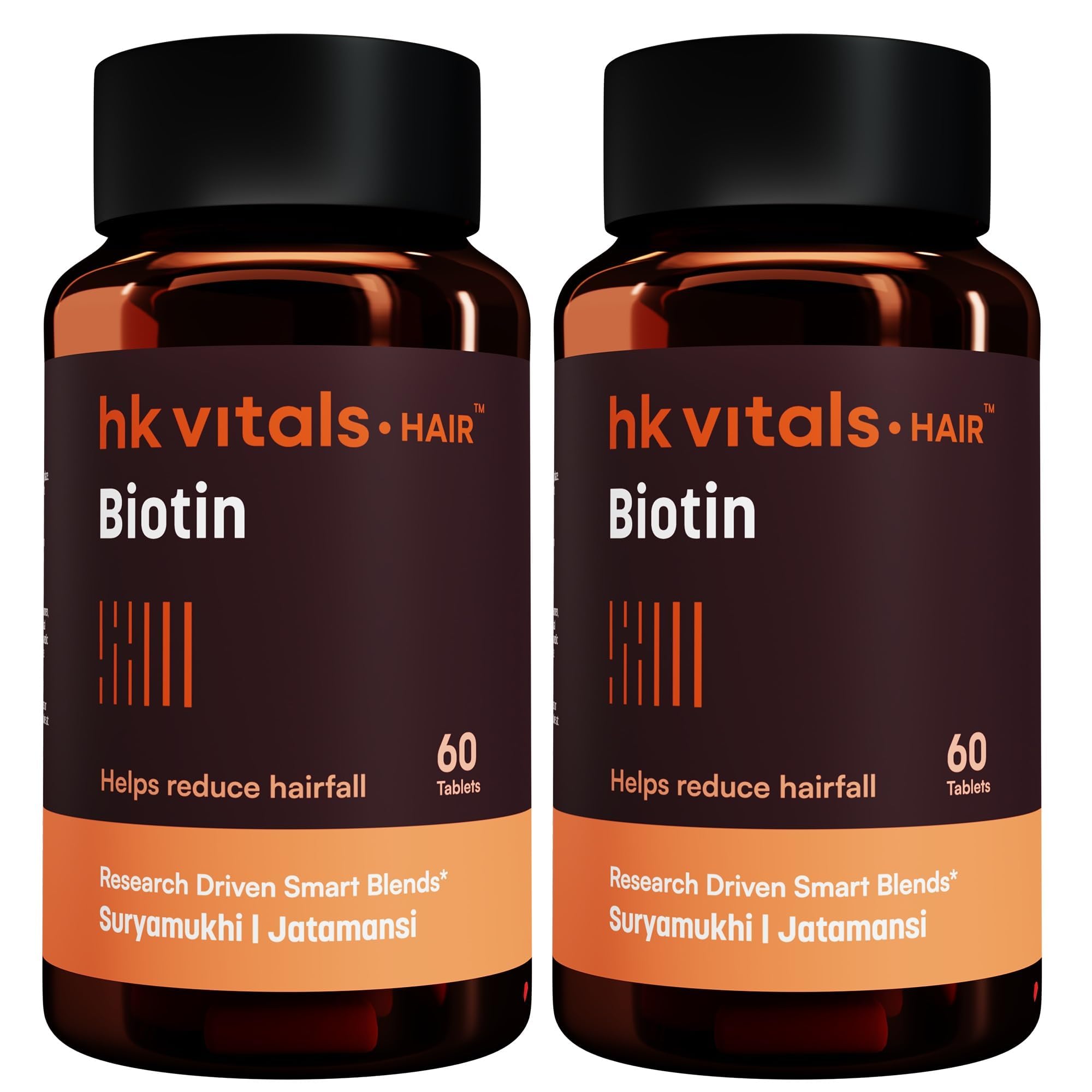 hk vitals Biotin (120 Tablets) | Supplement for Hair Growth, Strong Hair and Glowing Skin, Fights Nail Brittleness