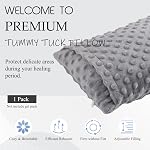 Abdominal Surgery Pillow with Pocket, Hysterectomy Pillow, Lumpectomy Recovery Pillow for Women, Small Pillow for Travel (Grey)