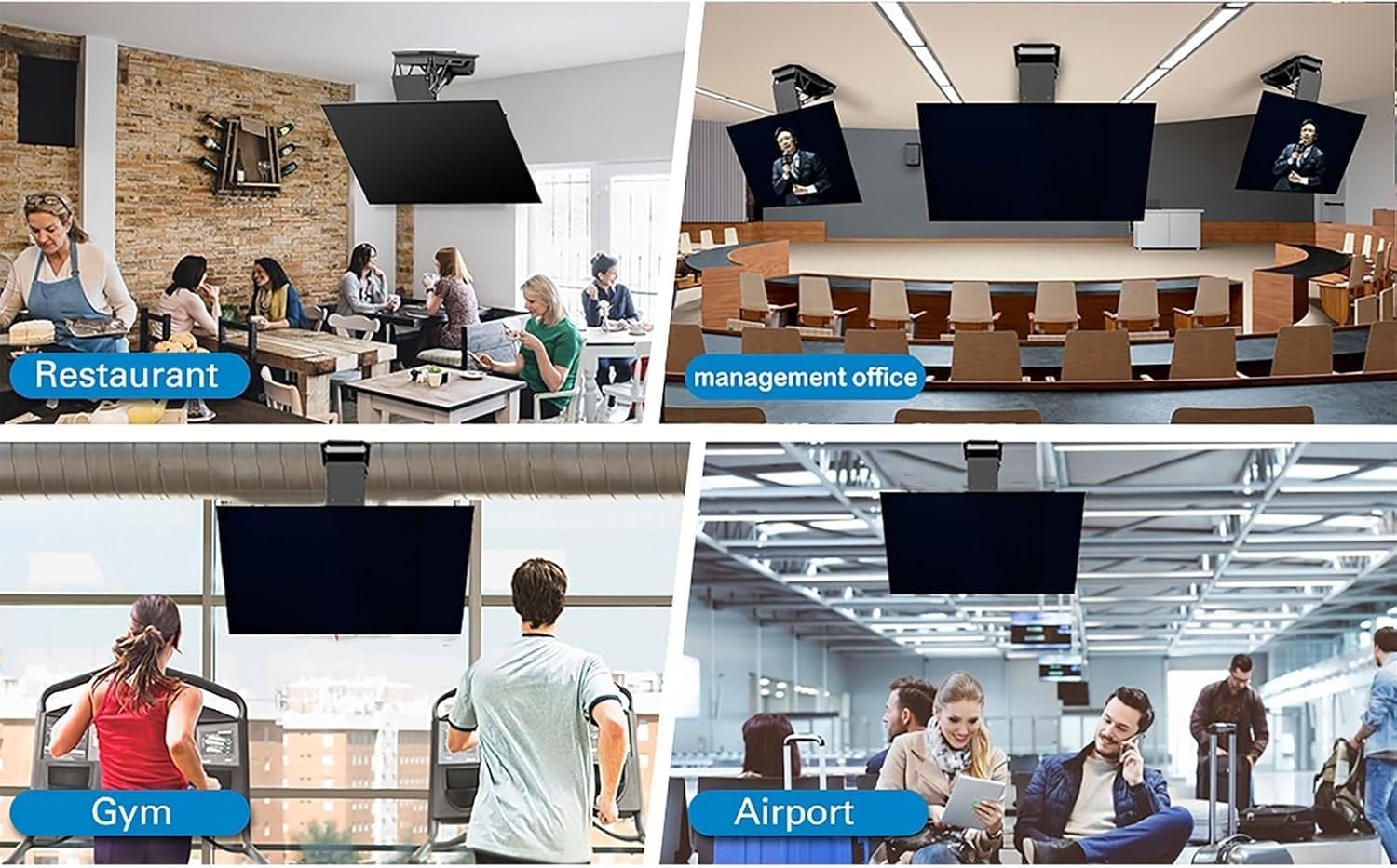 Supporto TV motorizzato for TV da 50-90 Pollici, Supporto TV da soffitto, Staffa TV motorizzata con Telecomando e Controllo Interruttore TV Supporto da Parete