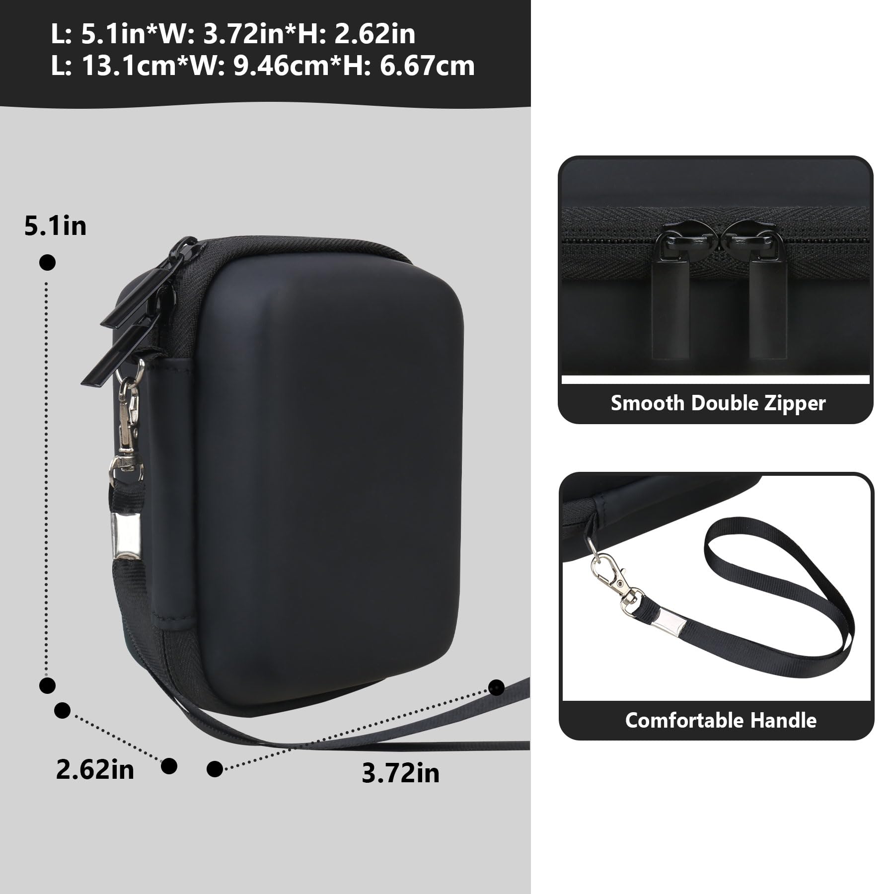 Custodia da viaggio per KODAK Pixpro C1 - Cámara Digital ultracompacta, Punta e spara supporto di archiviazione portatile per fotocamera digitale con borsa in rete per cavo di ricarica, Nero