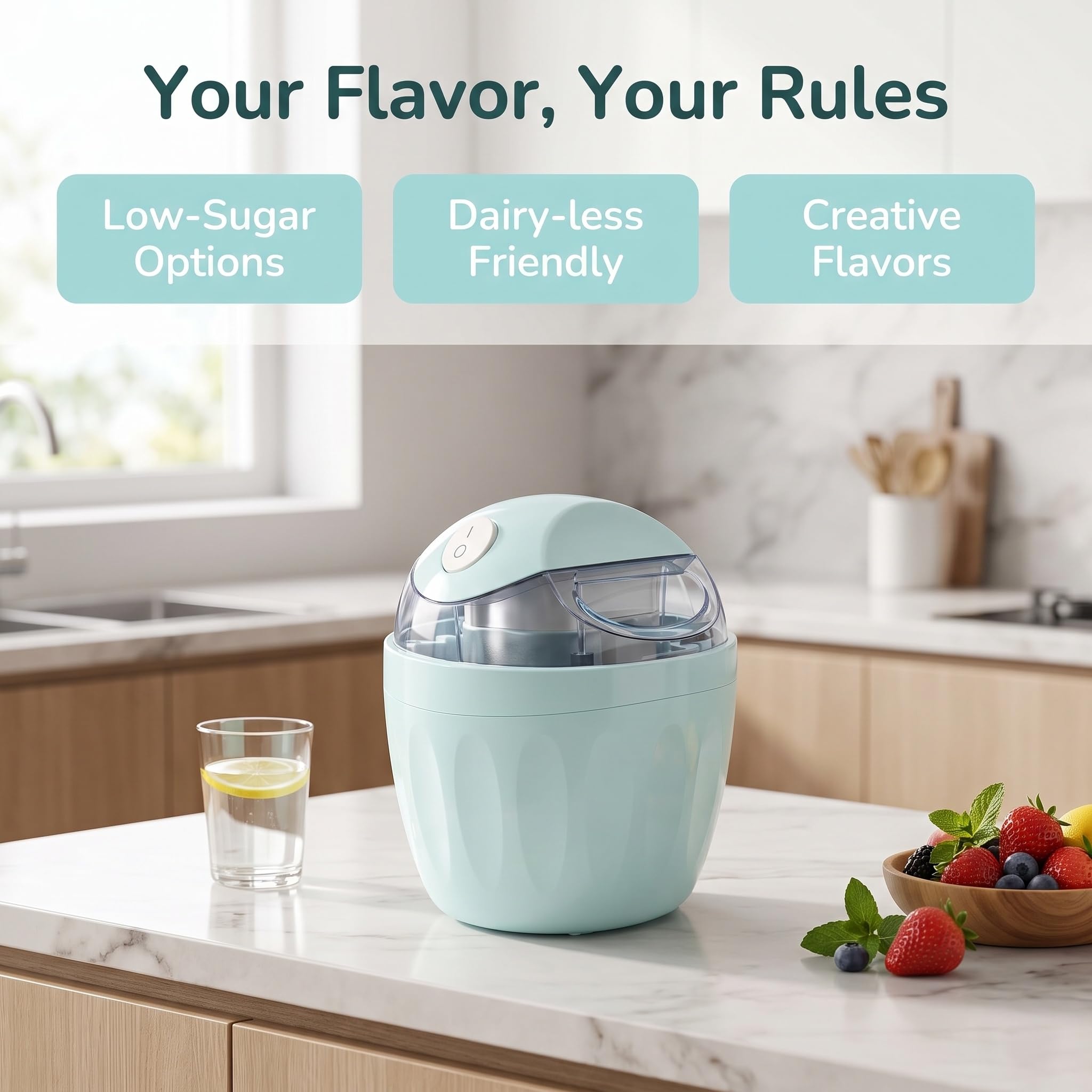 Mini Heladera Doméstica Nueva De 2026 Con Tapa De Fácil Cierre, Mini Heladera De 1 Cuarto De Galón, Para Yogur Helado Rápido En 15 Minutos, Sorbete Y Gelato, Electrodoméstico Para Postres