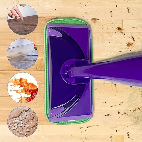 Miniatura 7 de SaferCCTV Almohadilla de microfibra reutilizable para fregona, almohadilla de fibra de repuesto para trapeador húmedo y seco, compatible con Swiffer
