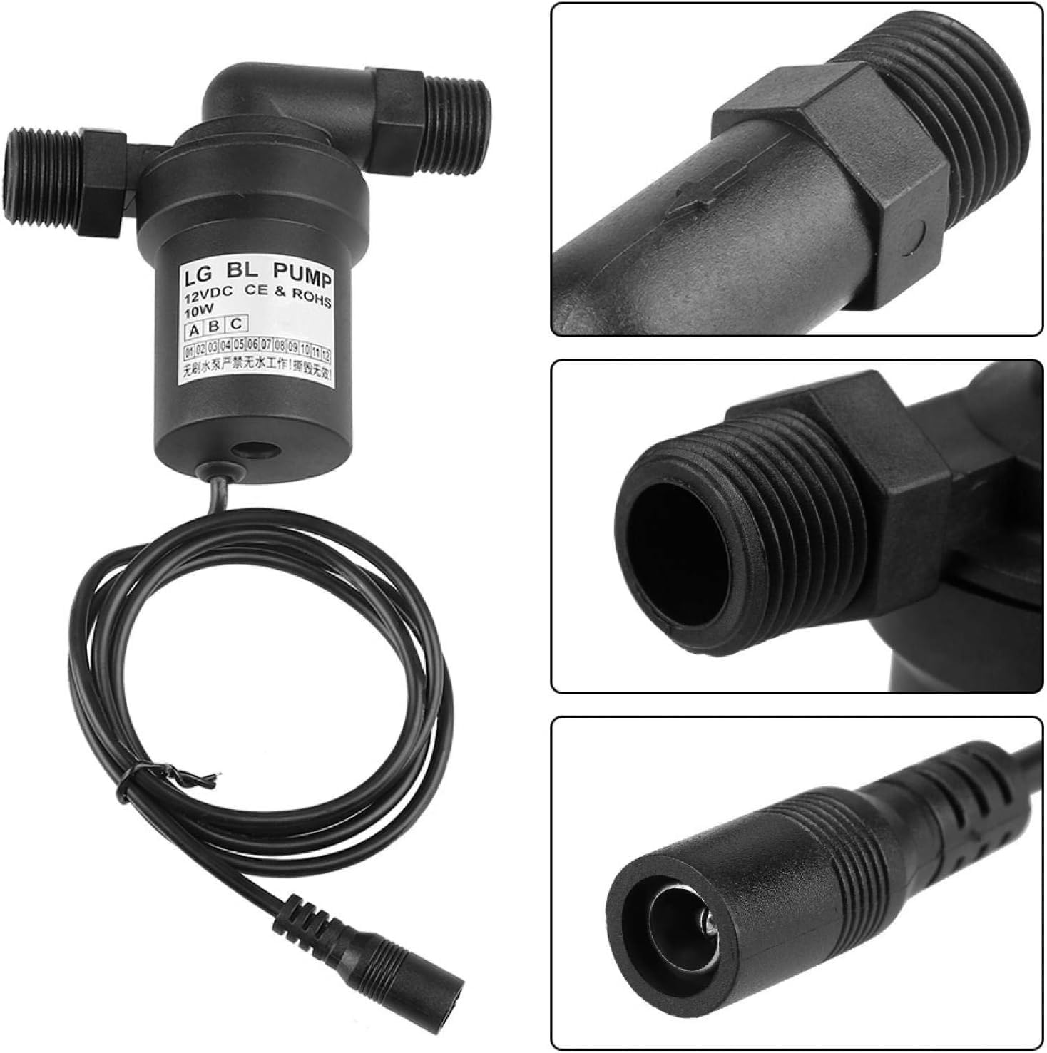 Pompa ad Acqua Solare, DC 12V 10W Brushless Solare ad Alta Temperatura Pompa Acqua per Circolazione Pompaggio