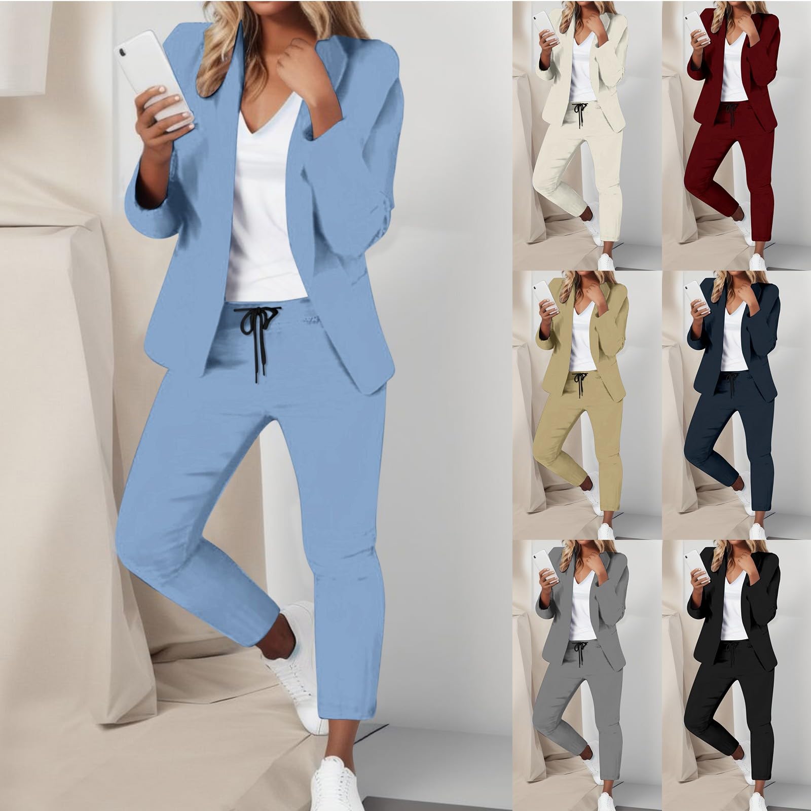 Elegante traje de negocios para mujer, traje de 2 piezas, chaqueta de oficina, blazer+pantalones, traje formal de dos piezas, traje de pantalón ajustado, festivo, elegante, conjuntos de