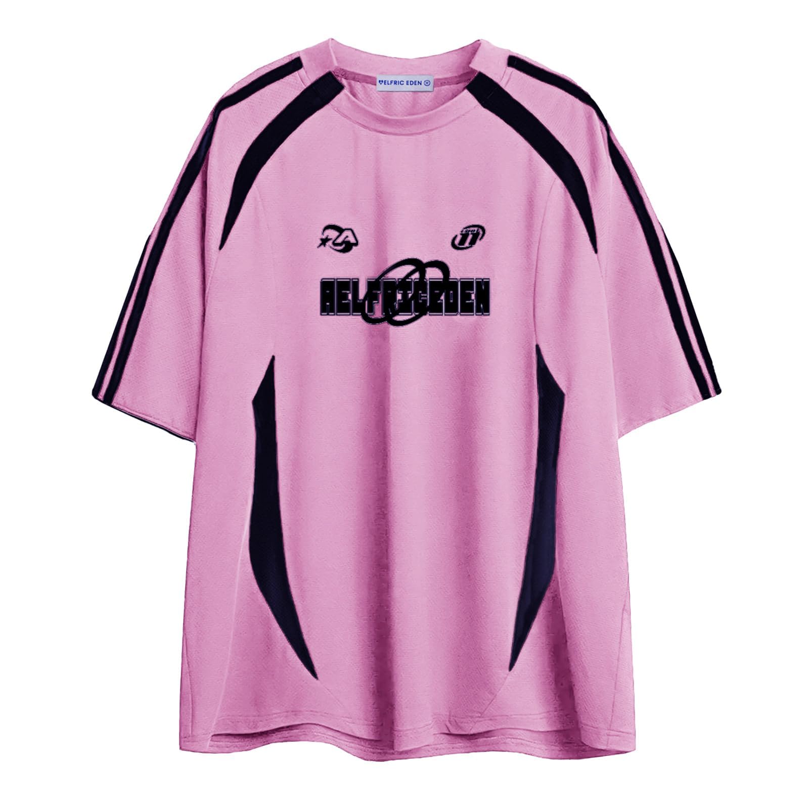 Aelfric Eden Oversized T Shirt Men 90s Shirt Unisex Streetwear Contrast Color Graphic Tees Casual Vintage Summer Tops